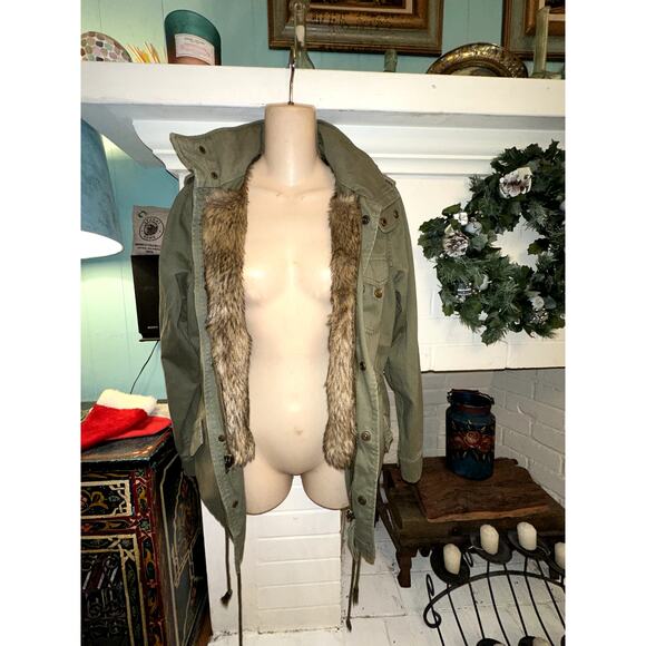 AMAZING ALL SEASON UTILITY JACKET W/ REMOVABLE FAUX FUR LINING, REMOVABLE HOOD - Picture 1 of 10